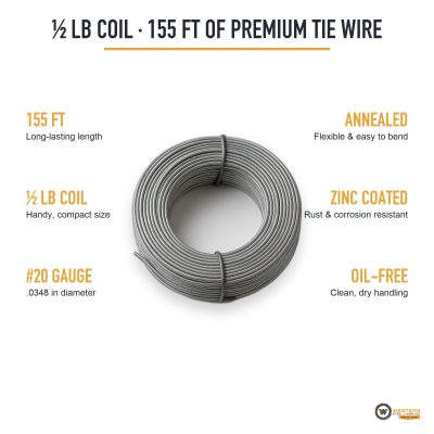 Western Steel & Wire #20 Galvanized Annealed Tie Wire, ½ lb Coil, 155 ft - Image 5