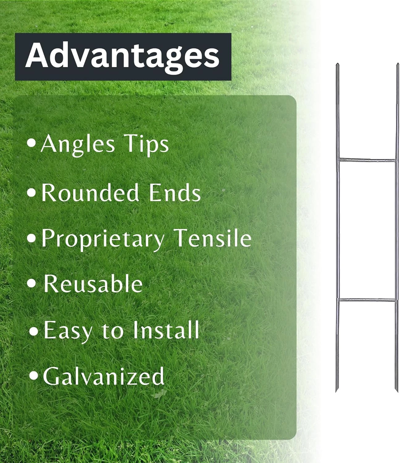 Western Steel & Wire 6×30 inch H Stakes for Corrugated Plastic Yard Signs - Image 6